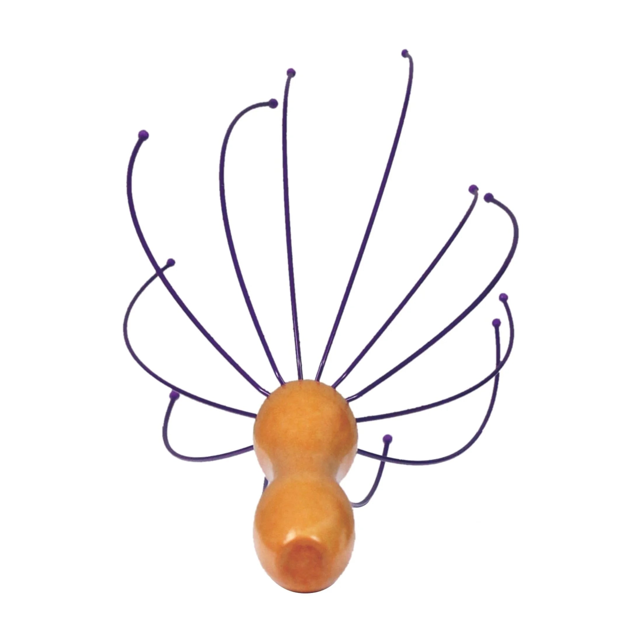 Wooden Scalp Massager, Stainless Legs, Purple