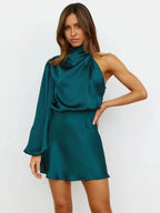 Women Sexy Satin Dress 