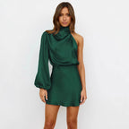 Women Sexy Satin Dress 