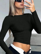 Basic Long Sleeve Crop Top