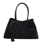 Faux Suede Solid Color Handbag 