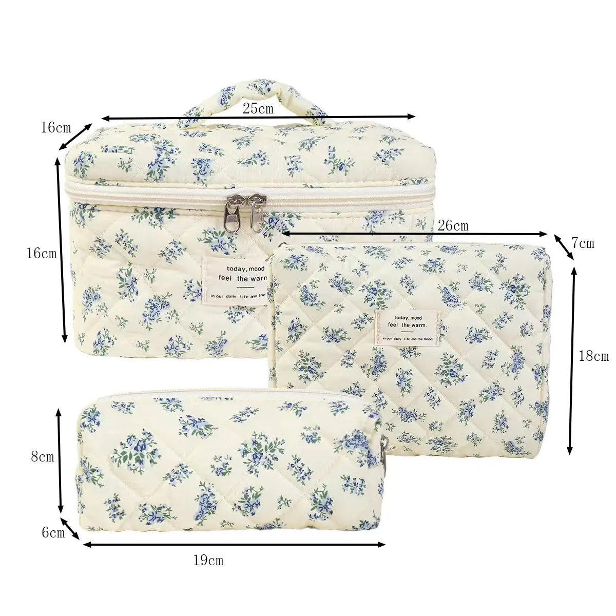 Small Floral Hand-Held Cotton Fashionable Makeup Bag  