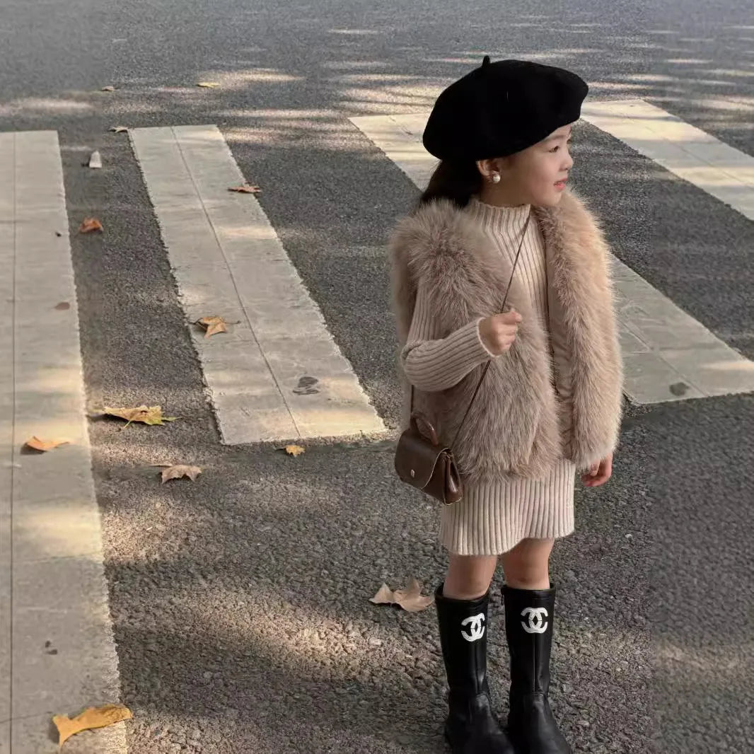Children Stylish Imitation Fur Vest