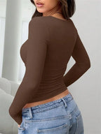 Basic Long Sleeve Crop Top