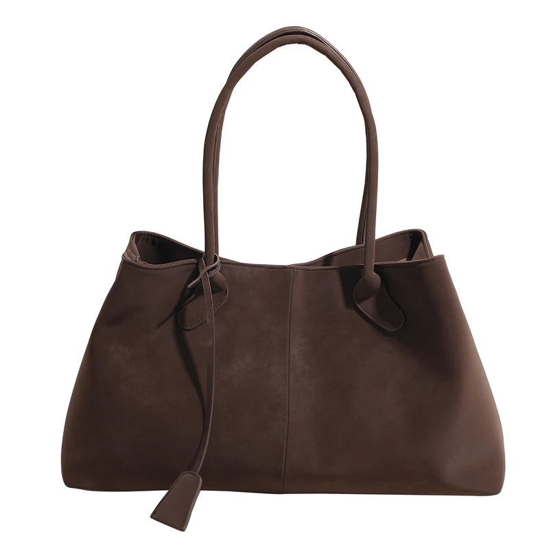 Faux Suede Solid Color Handbag 
