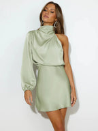 Women Sexy Satin Dress 